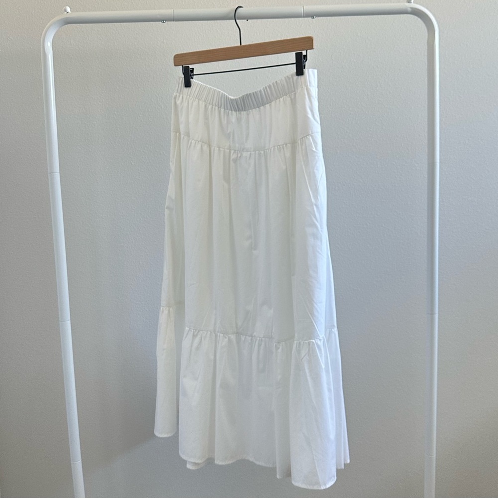 Abercrombie & Fitch Poplin Tiered Maxi Skirt
